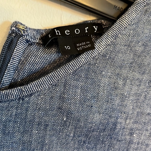 Theory size 10 dark chambray a line shift dress - Picture 2 of 5